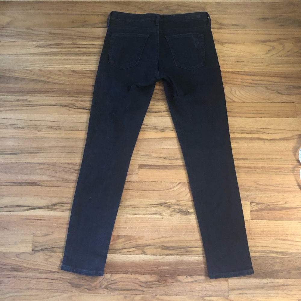 AG Stevie ankle jeans black skinny jeans with holes distressed size 26 - Picture 2 of 16